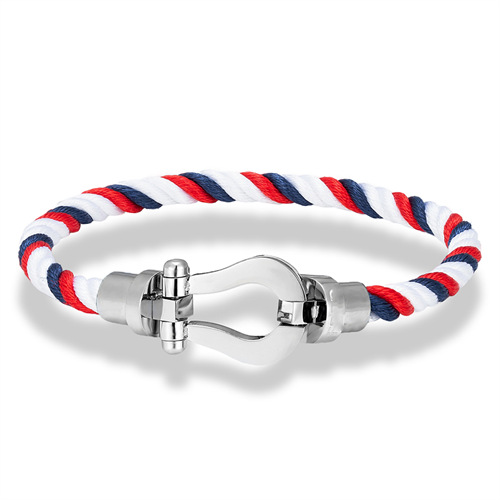 スチール色 + 白青赤