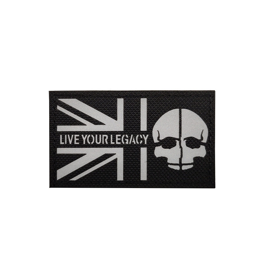 M 00110反射イギリス国旗 + スカル