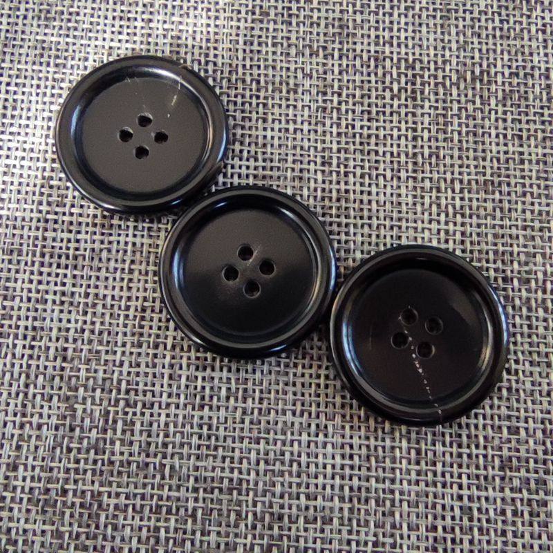 10mm 6個(インナーバックル用) - ブラック ナチュラルホーンパターン