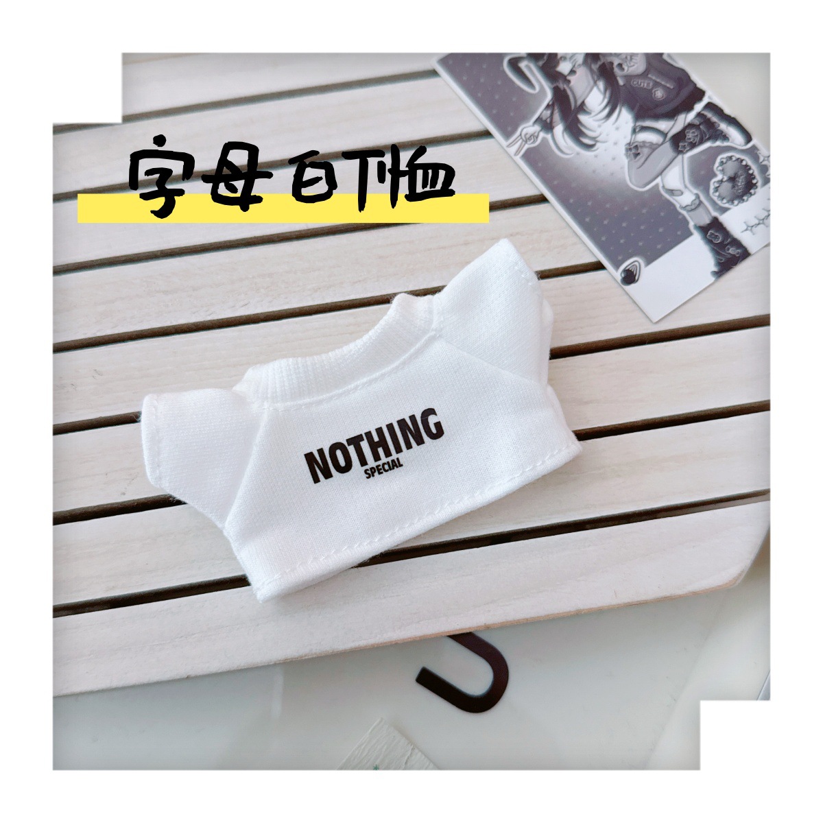レターホワイトTシャツ