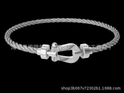 ミディアムプラチナの光沢のあるグレーのスチールロープ