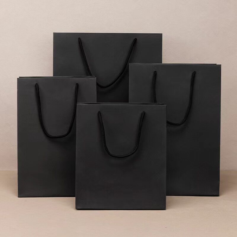 ブラックカード手提げ袋; 1号2号3号ギフトバッグ 15*6*17cm