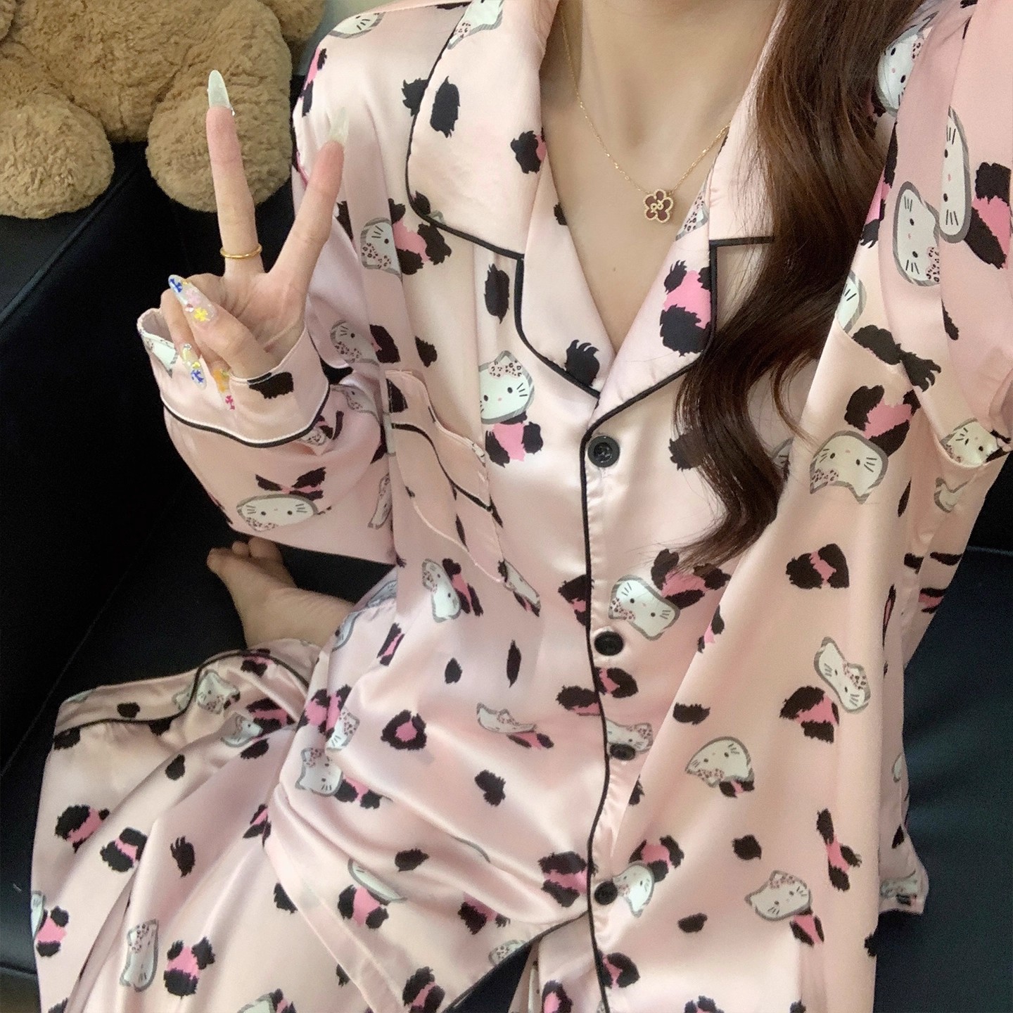【長袖パンツ】ヒョウ柄KTキャット
