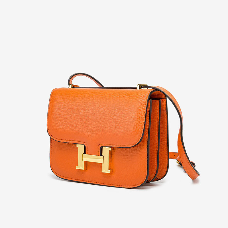 ゴールドバックルパームプリント大オレンジ