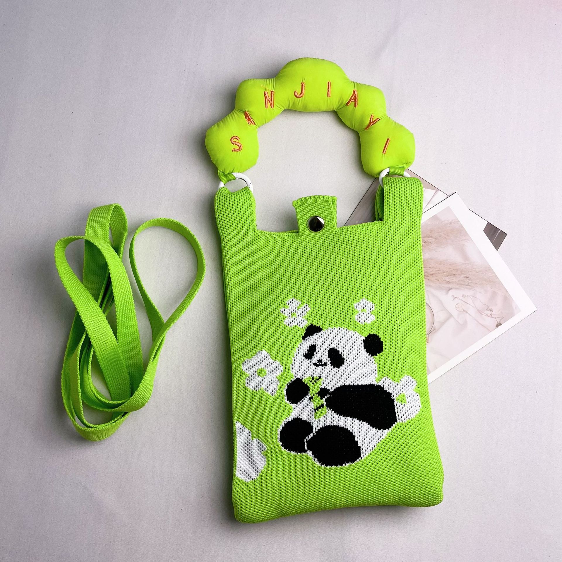 【ハンドル+ショルダーストラップ】グリーンバンブーパンダ