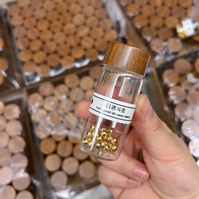茶色の模様のLサイズ - 無料ステッカー、約280カプセル入り