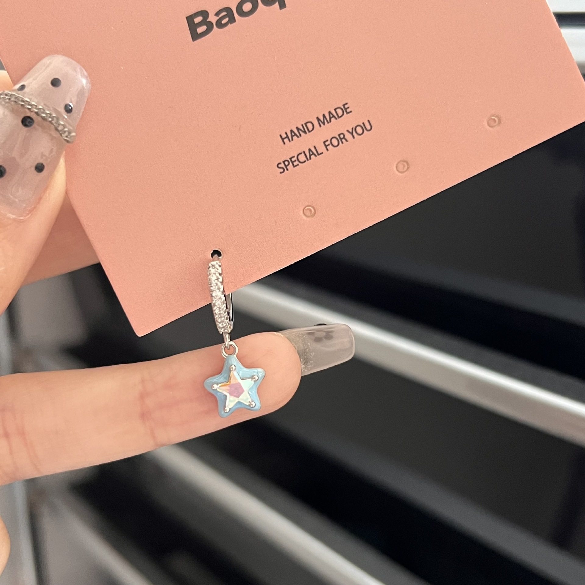 993滴オイル五芒星ピアス/シングル