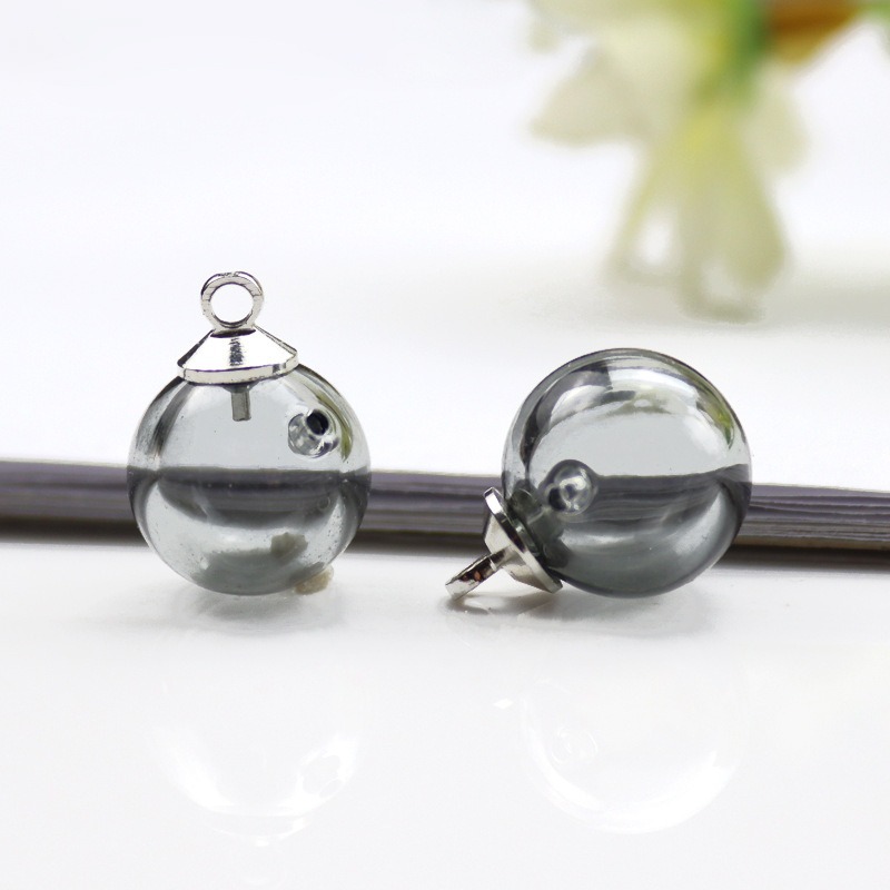 グレーのエッセンシャル オイル ビーズ + スチール キャップ