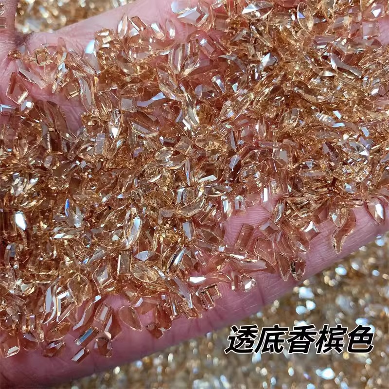 透明なシャンパン フラット ダイヤモンド ミックス