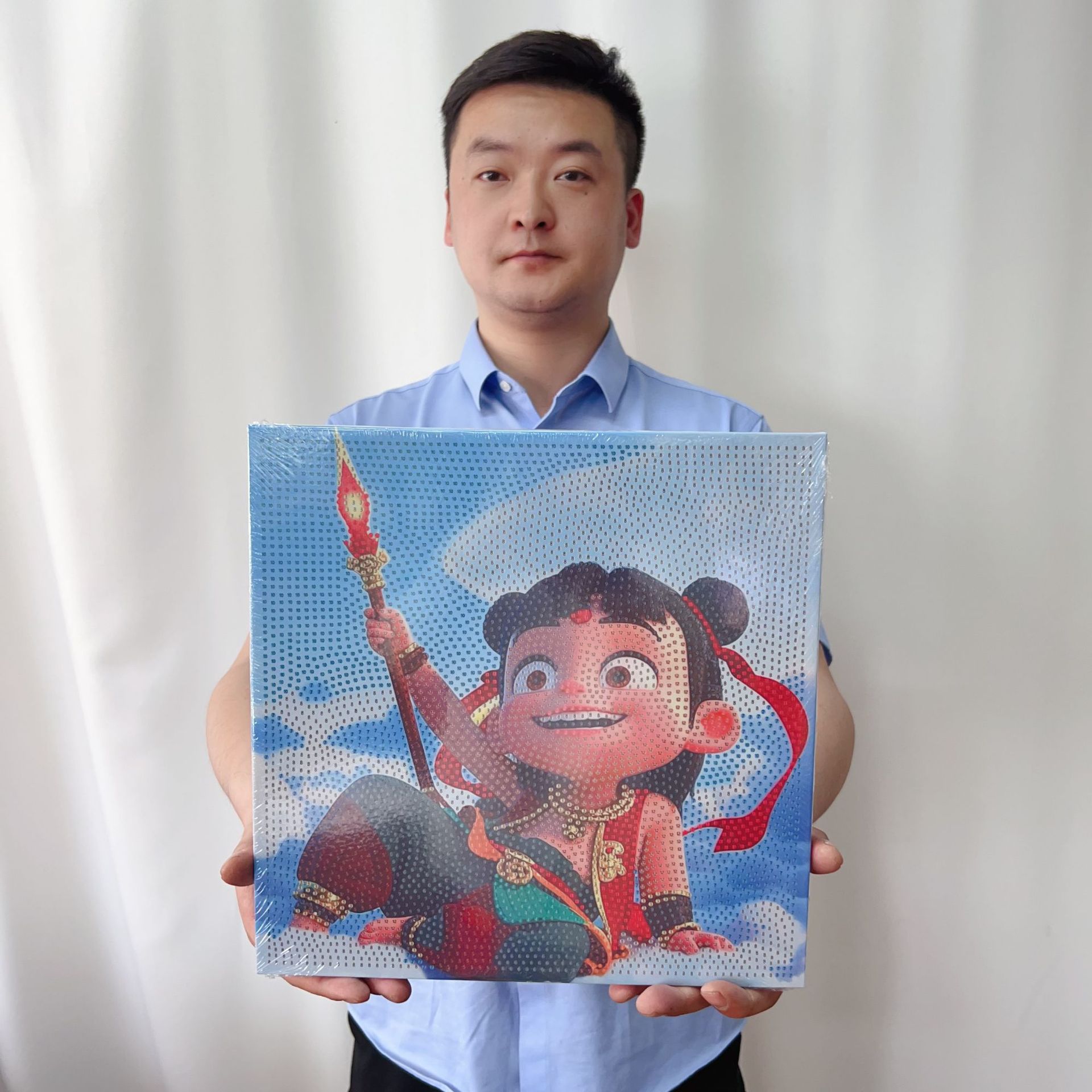 Nezha テーマのダイヤモンド ステッカー 30*30cm.. (複数のスタイルがランダムに送信されます)