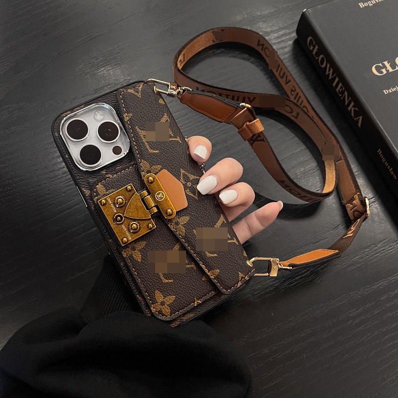 ブラウン【斜めロープカードホルダー】