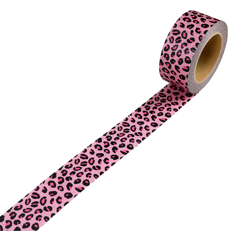 無水クラフト紙テープ ピンクヒョウ柄 5cm*100y