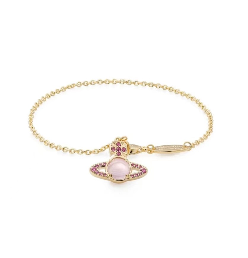 ピンクの回転ビーズのブレスレット