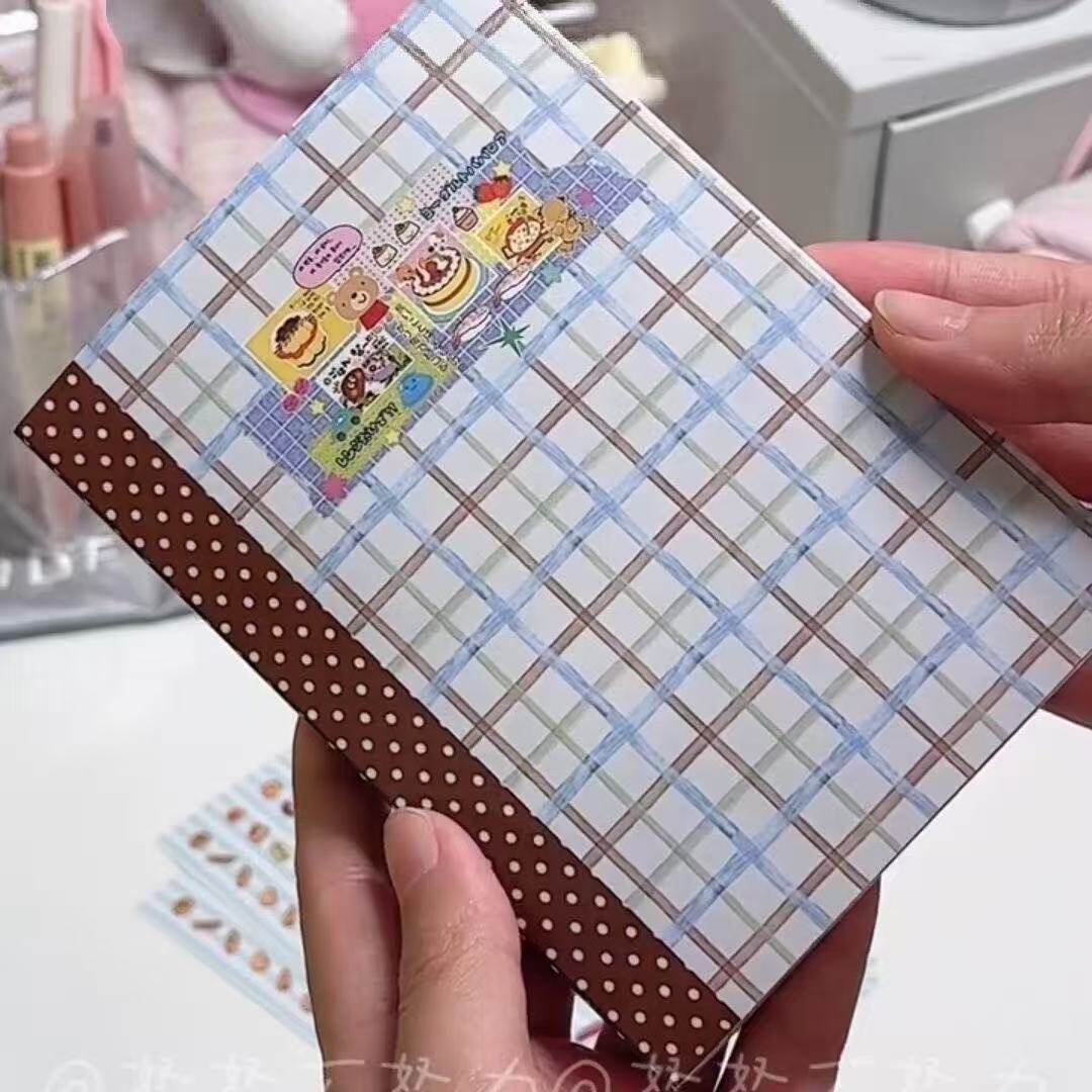 チェック柄小物ステッカーブック【1冊】