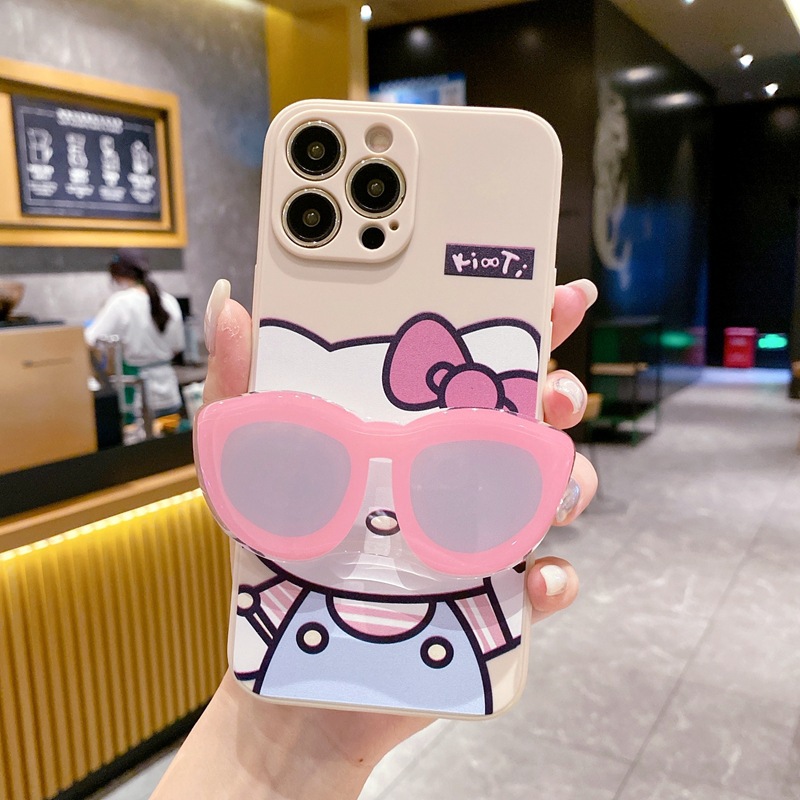 TPU-アンティークホワイト KT キャットピンク サングラス ホルダー