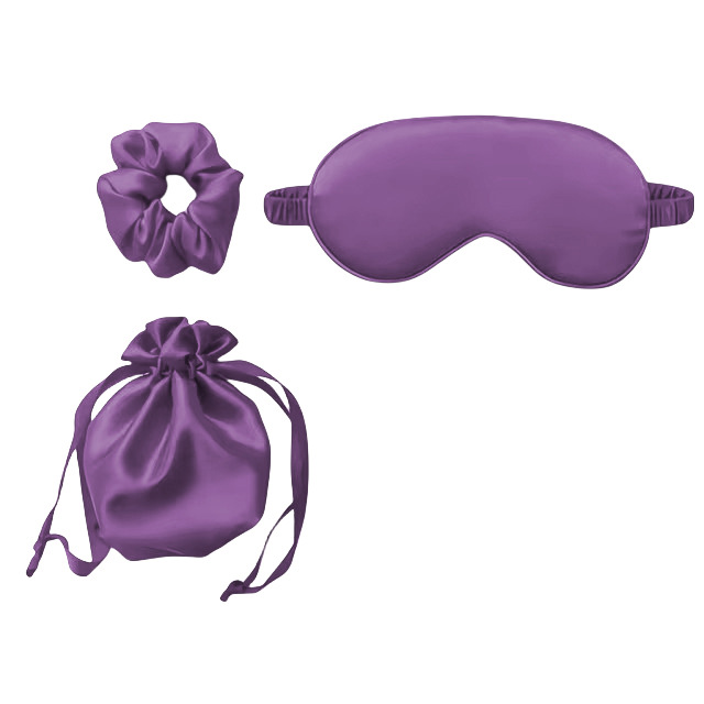 【3点セット】ダークパープル+保存袋+ヘアゴム