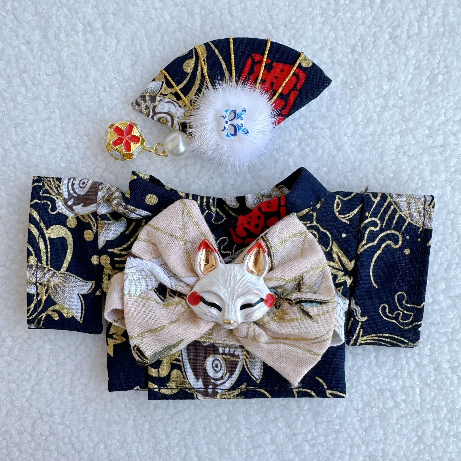 黒鯉着物（17cmヘアアクセサリー付き）