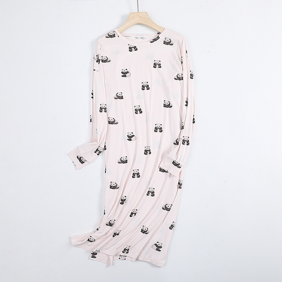 パンダモーデール長袖スカートピンク