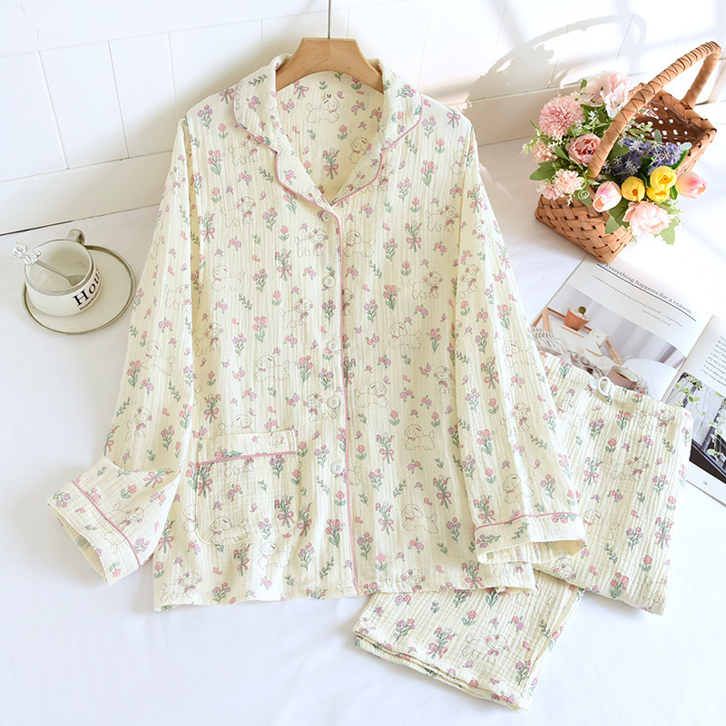 胸パッド/固定カップ純綿クレープラペル子羊監禁服セット