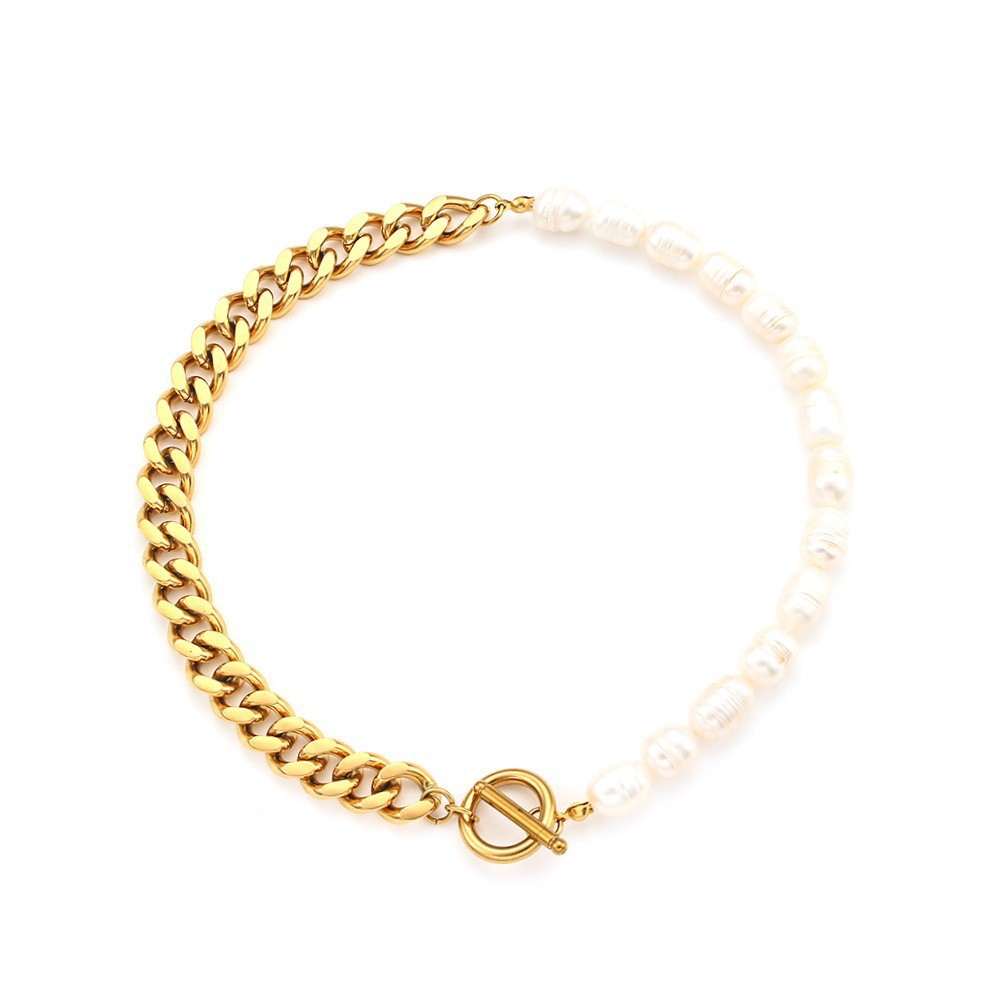 淡水真珠チェーンは太いchokerをつなぎ合わせます。