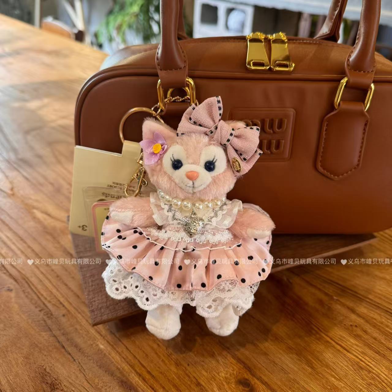 ピンクブラックドットプリンセスサスペンダースカート