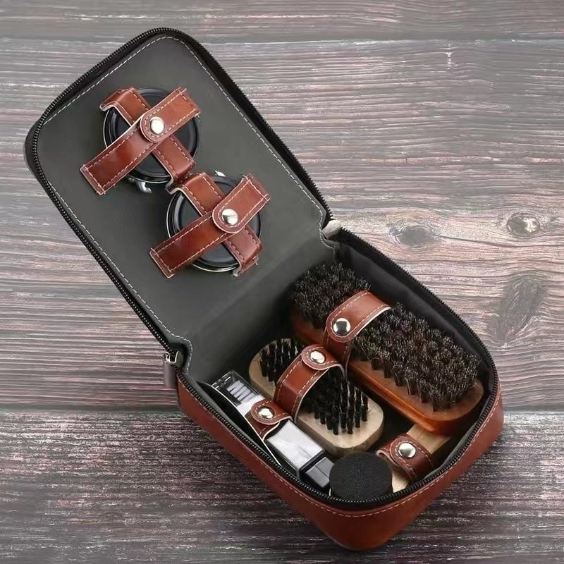 馬毛ブラシメンテナンス9点セット（靴クリームチューブ2本追加）