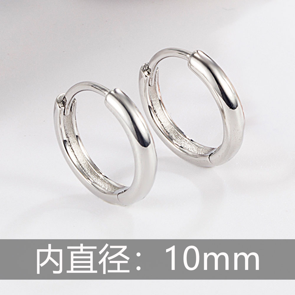内径10mmホワイトゴールド/一対の価格 (銅メッキホワイトゴールド) h153