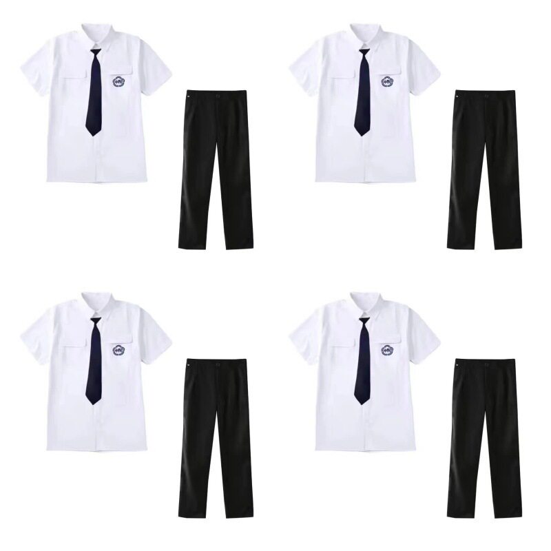 メンズスタイル[トップス+黒ネクタイ+黒パンツ]