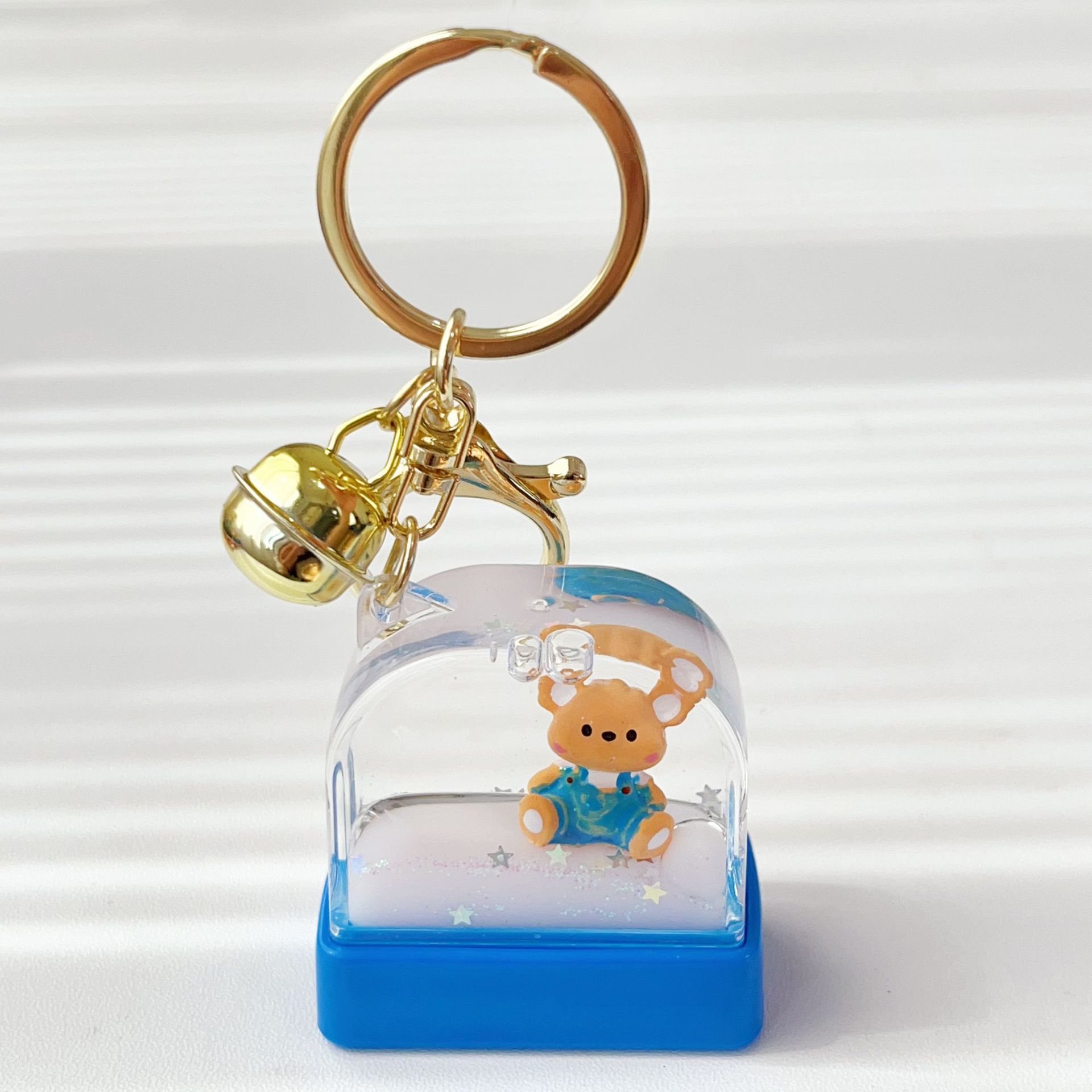 クマ人形キーホルダースタンプ・白（刻印なし）