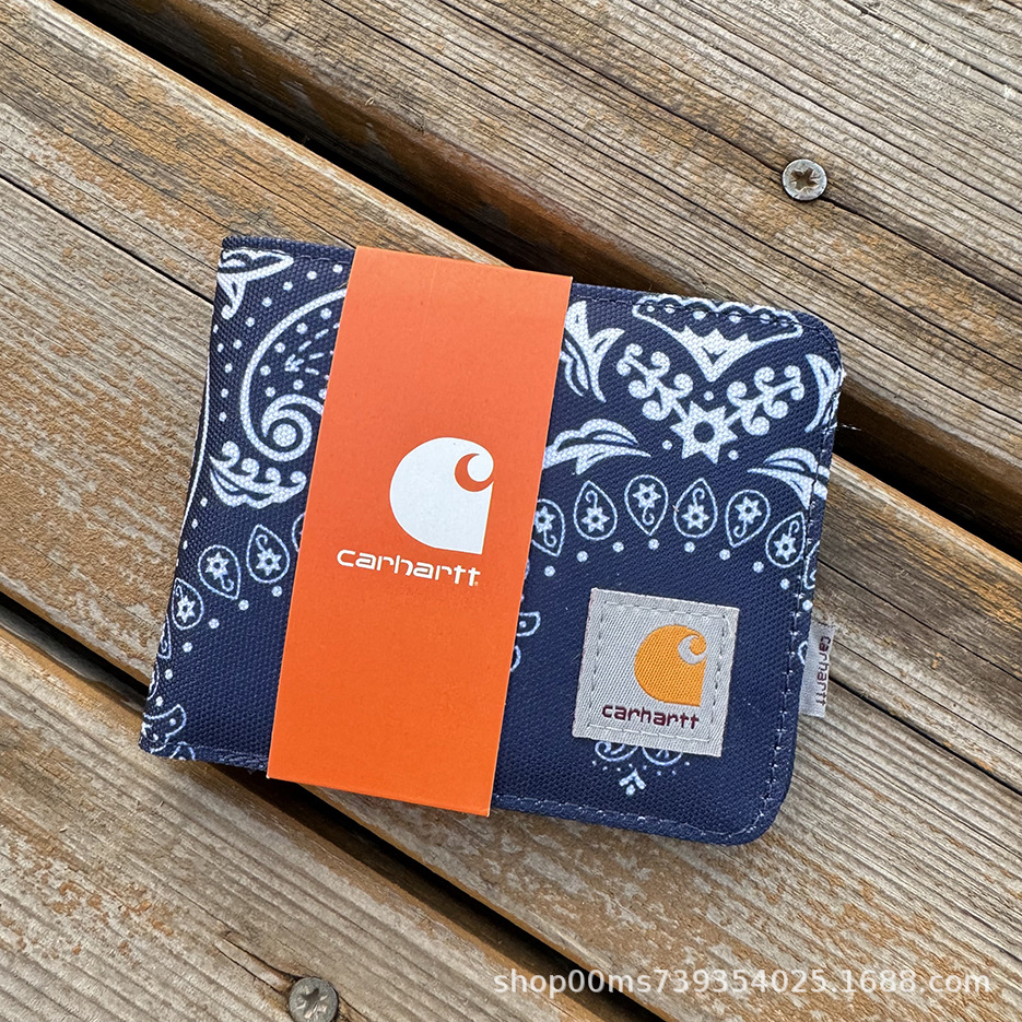 カードショートウォレット、ウエストフラワーブルー、箱なし。