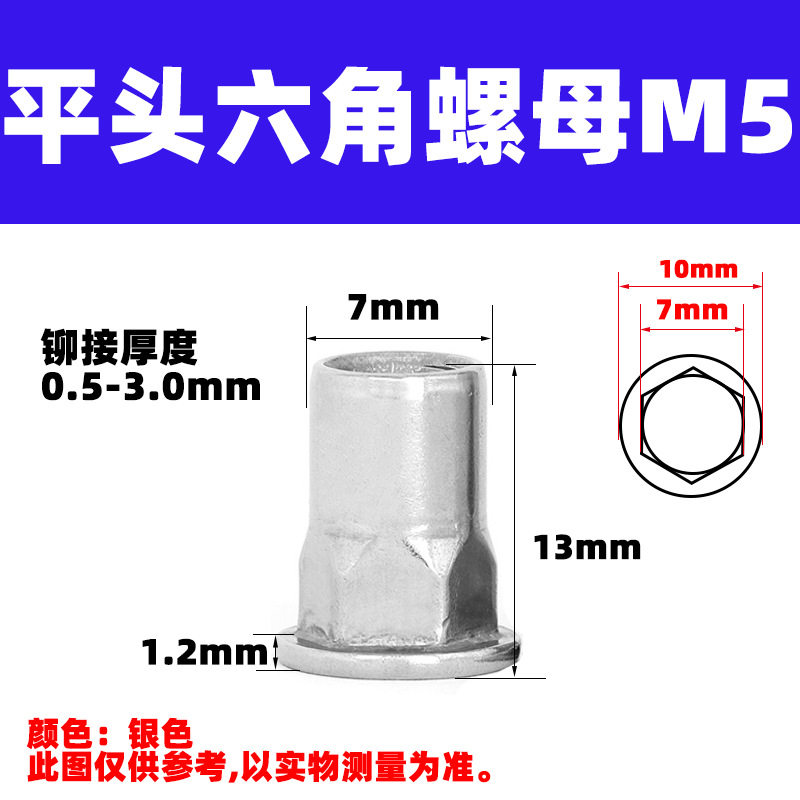 白い平頭六角M5-10個