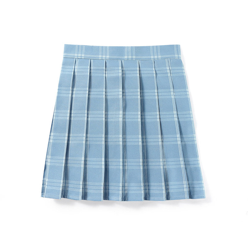 空のカラーチェック柄スカート + 蝶ネクタイ