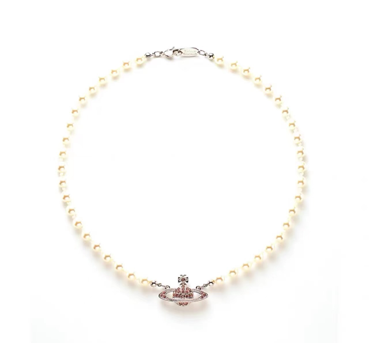 ピンク土星真珠のネックレス