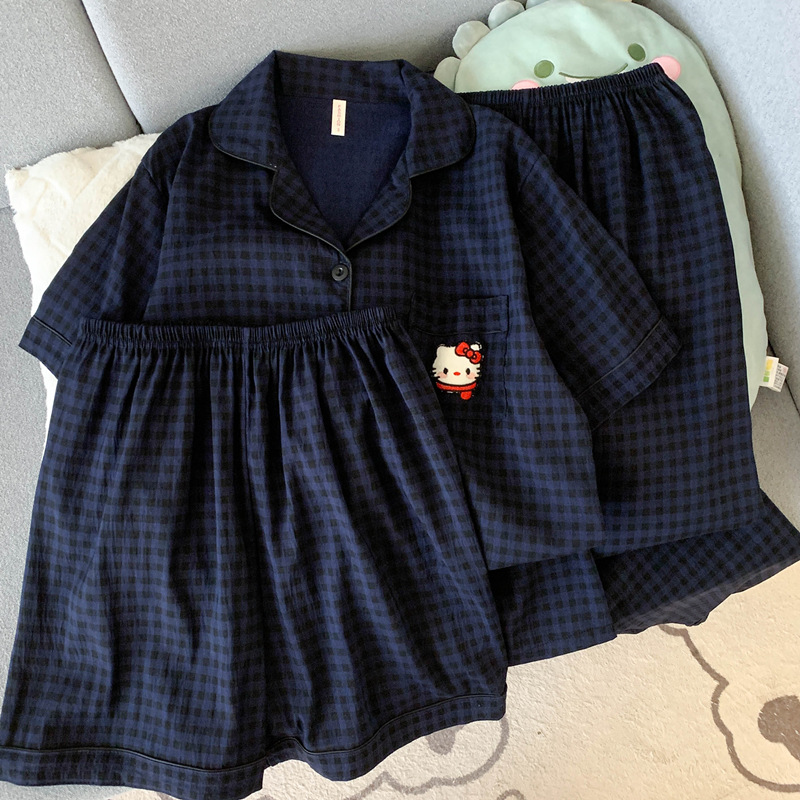 Yunduo コットン-J2818#ダークブルーKTキャット3点セット