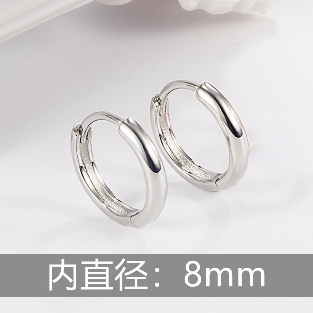 内径8mmホワイトゴールド/一対の価格 (銅メッキホワイトゴールド) h152