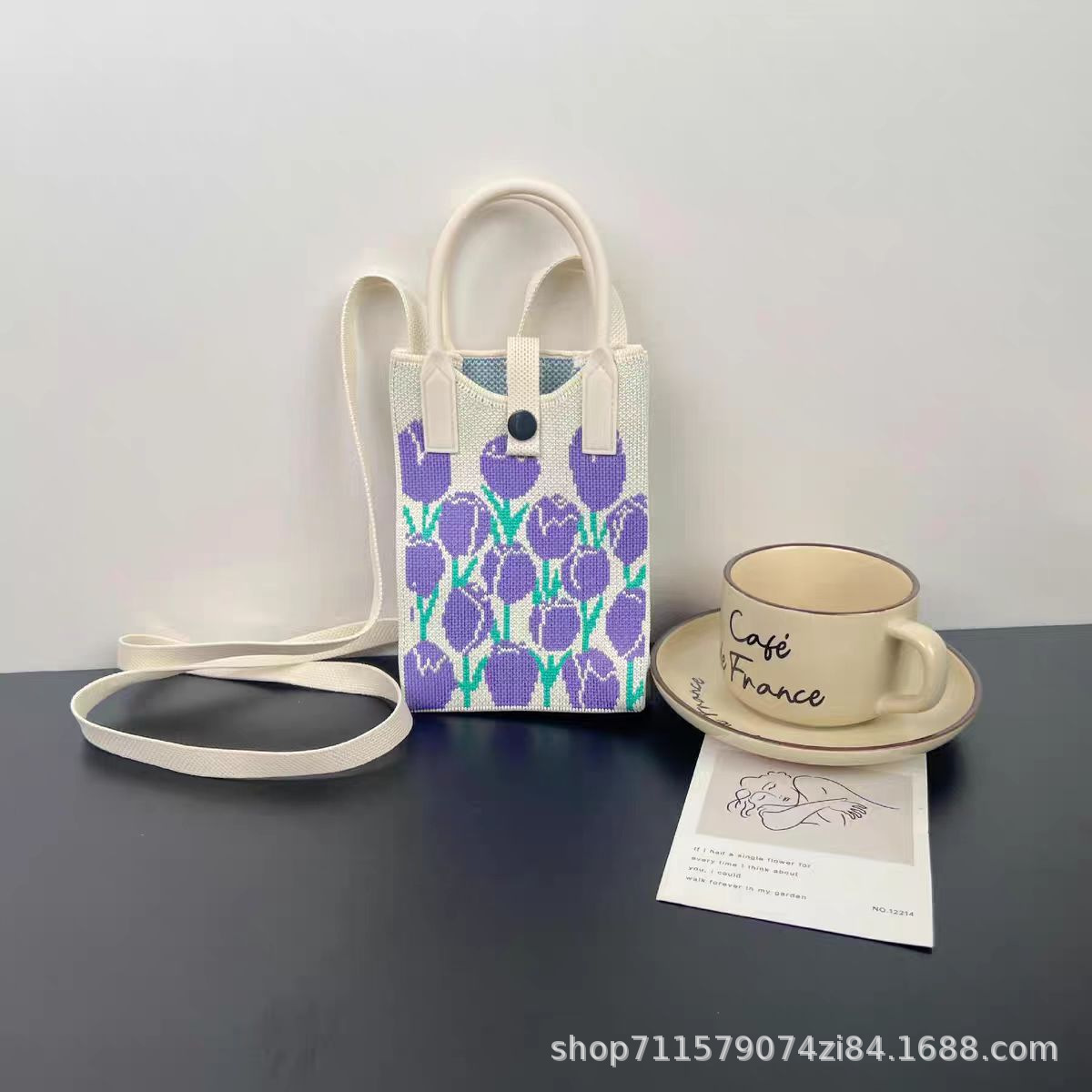 【シリコン+ショルダーストラップ】パープルチューリップ