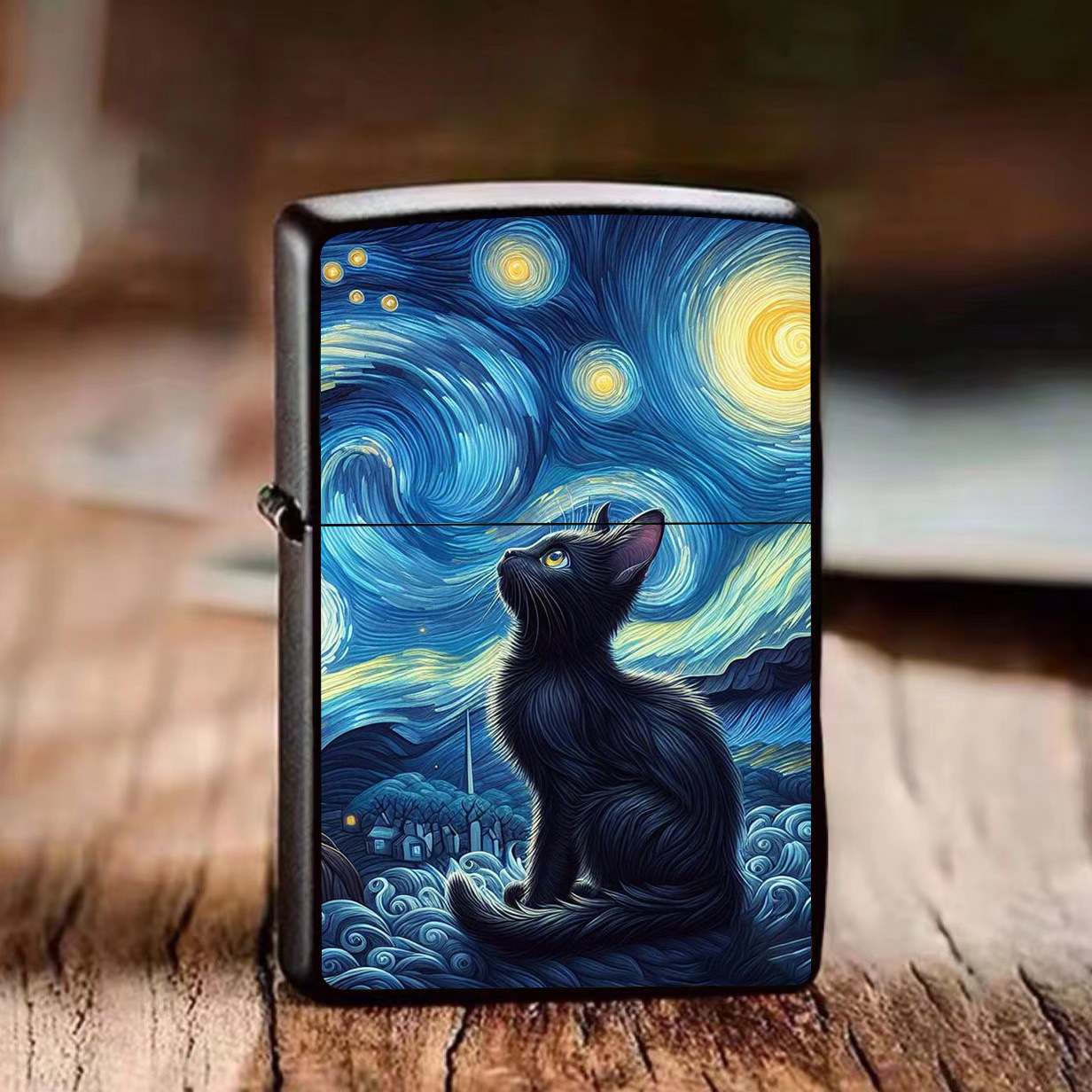 猫が星空を見つめる