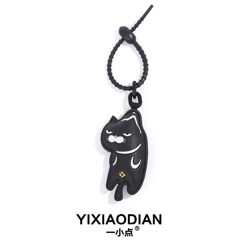クールブラックペンダント-小花猫