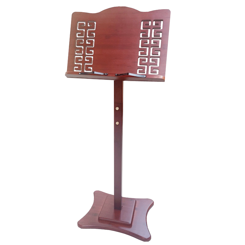 赤木色透かし彫り竹譜架【100-130cm】