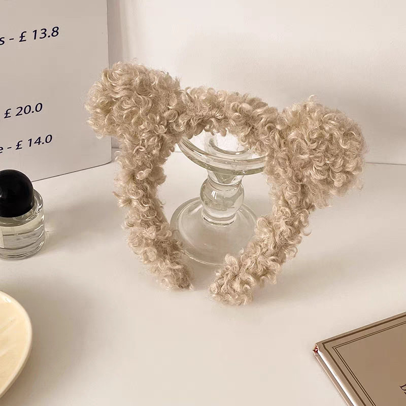 42#ウール ロール ベージュ ベア イヤー ヘッドバンド