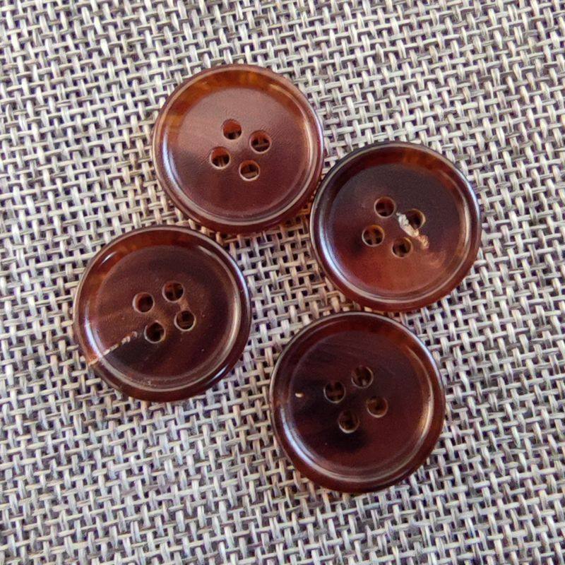 10mm 6個(インナーバックル用) ブラウン ナチュラルホーン柄