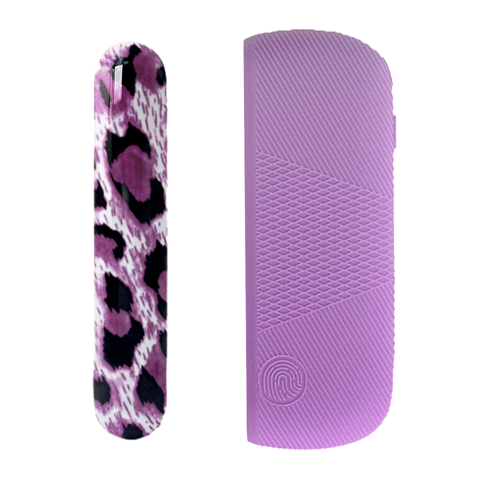 ナス紫シリコンシェル+ヒョウ柄紫サイドカバー