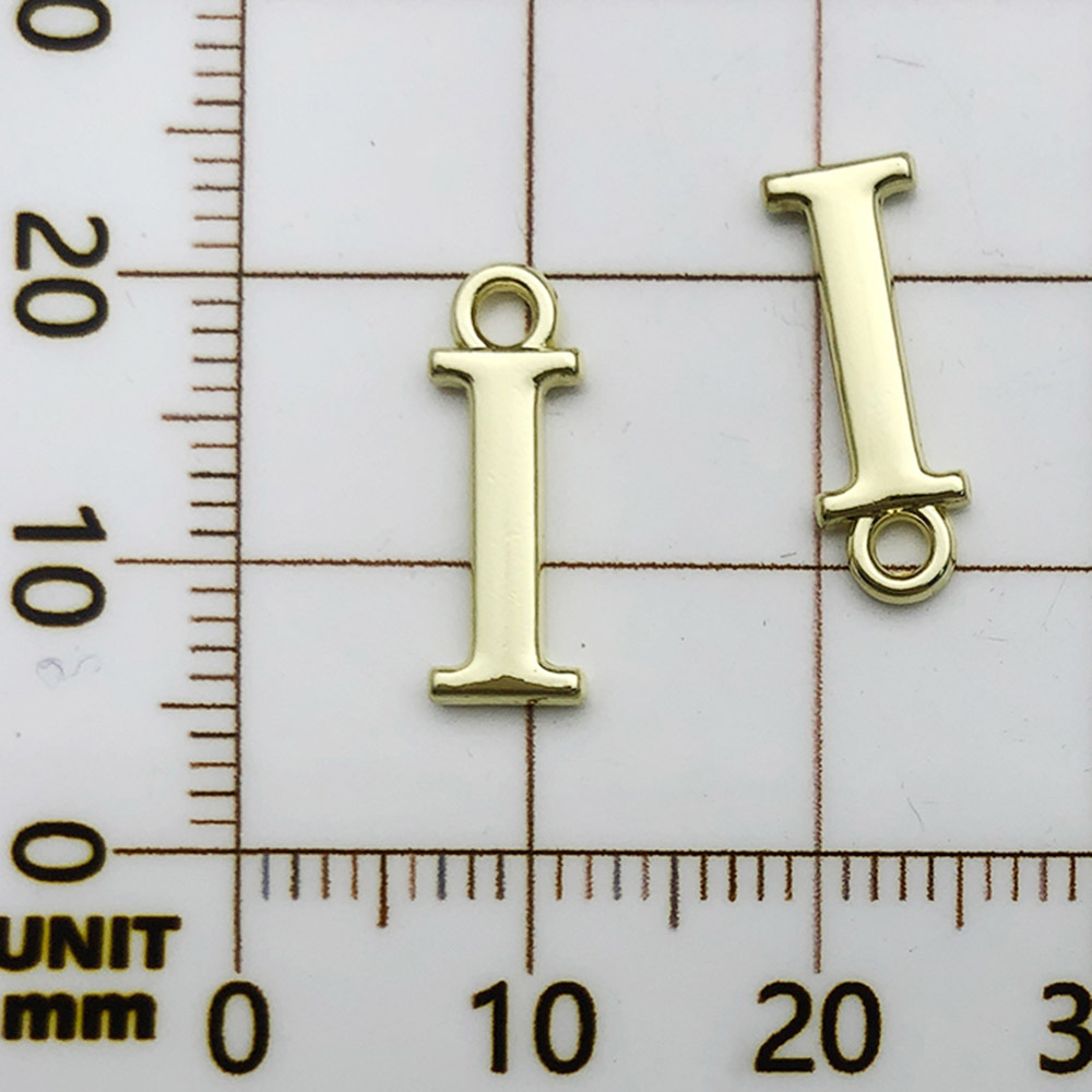 1 kc ゴールドラックメッキ文字 I-5x16mm-0.5g