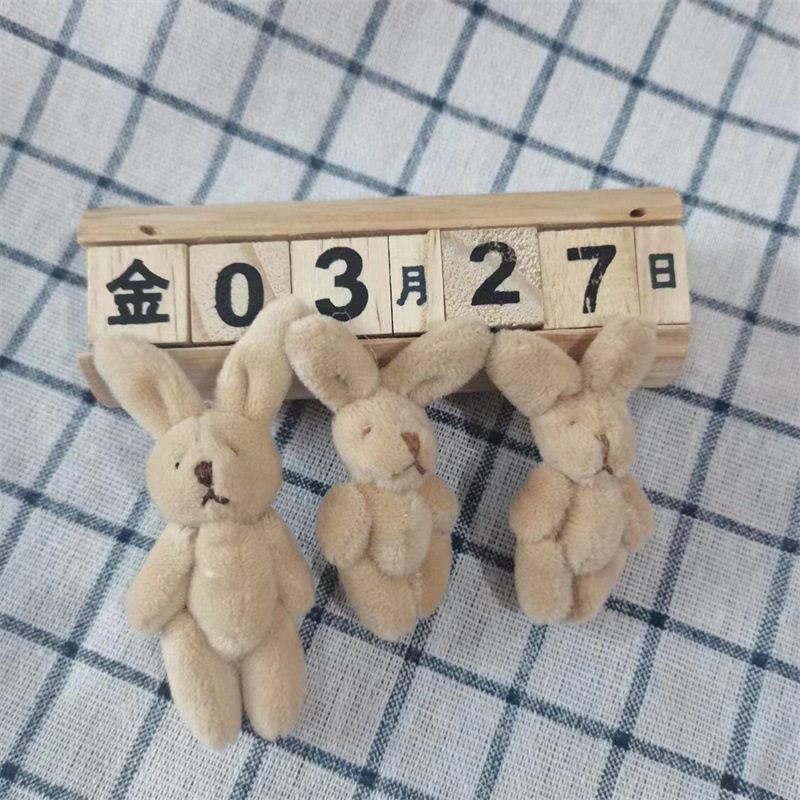 新品6cmライトグレーウサギ