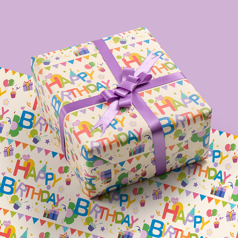 七彩happy birthday; 50*70cm (同じリボンは個別に購入する必要があります)