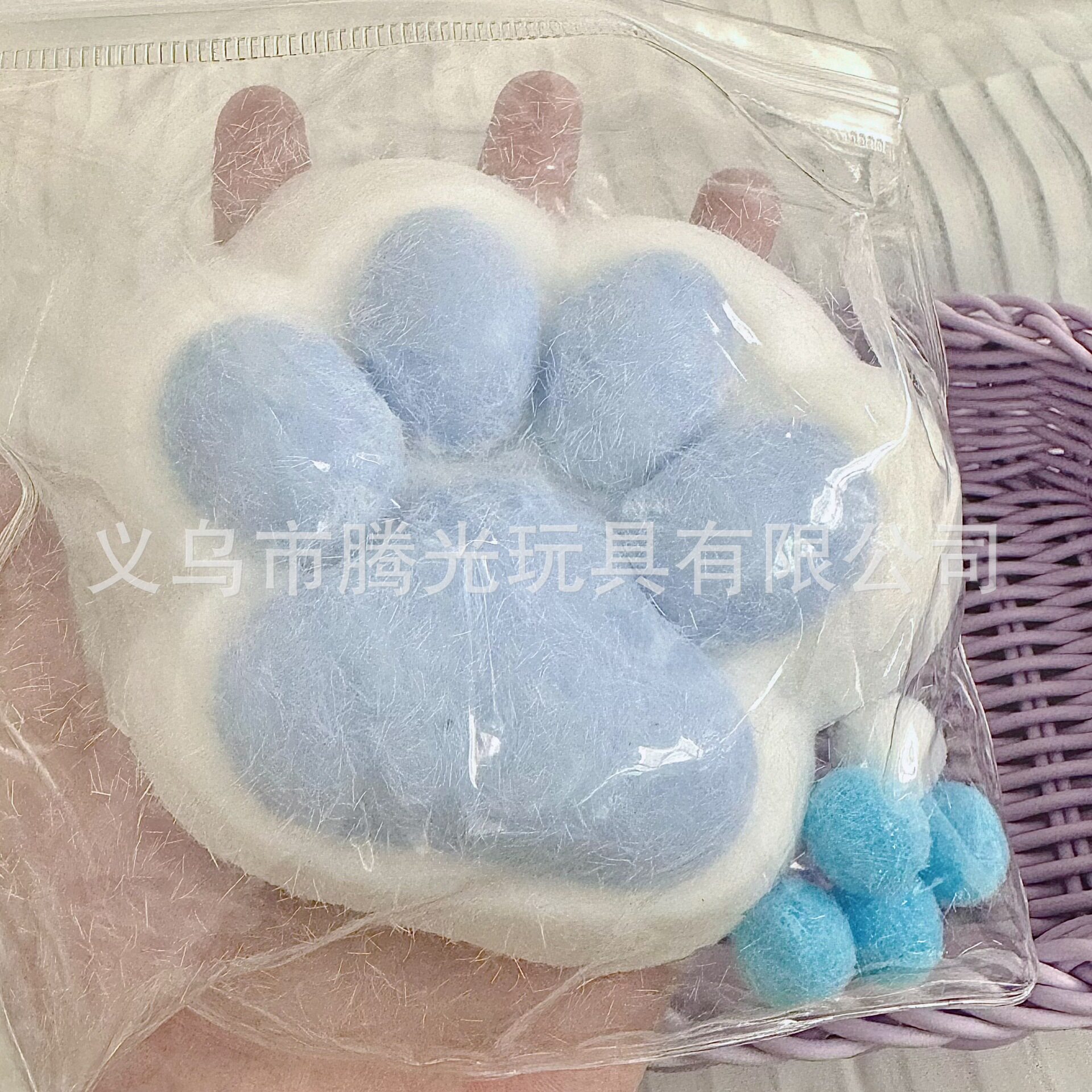 12cm [太さ] ビッグマック植毛キャットクロー - 青と白