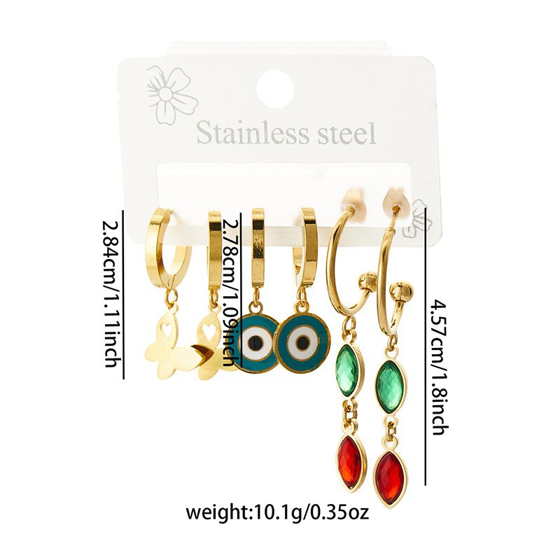 ラウンドジルコンイヤリング