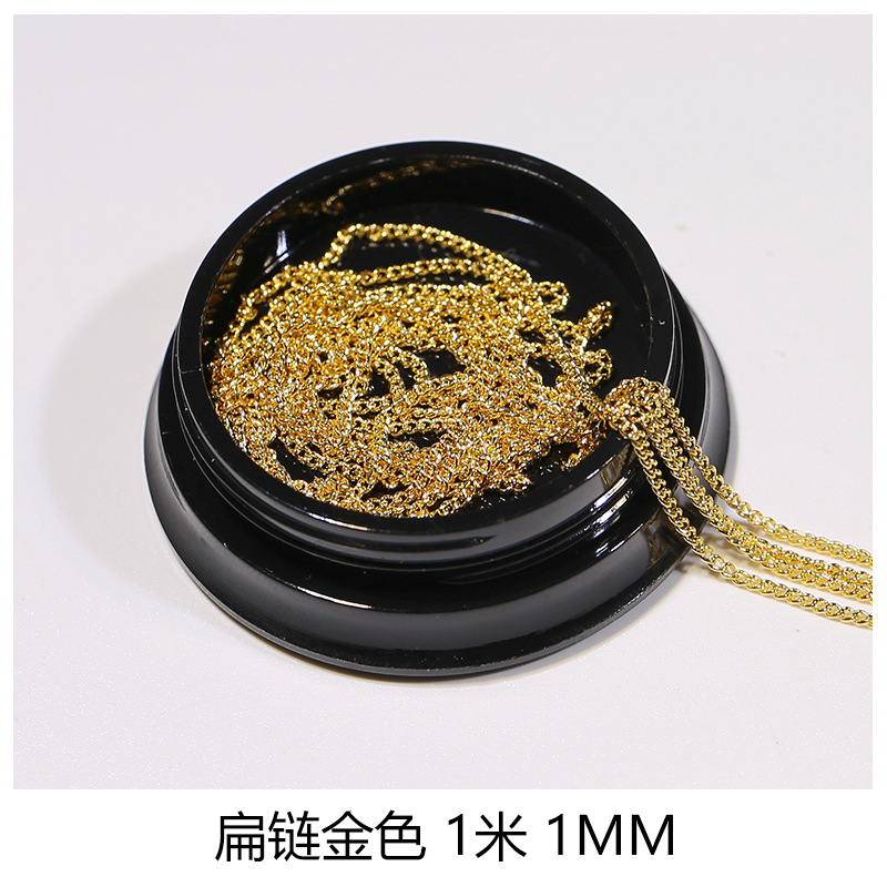 1mmフラットチェーン金1メートル箱入り