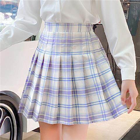 ライラックチェック柄スカート - 新しいスタイル