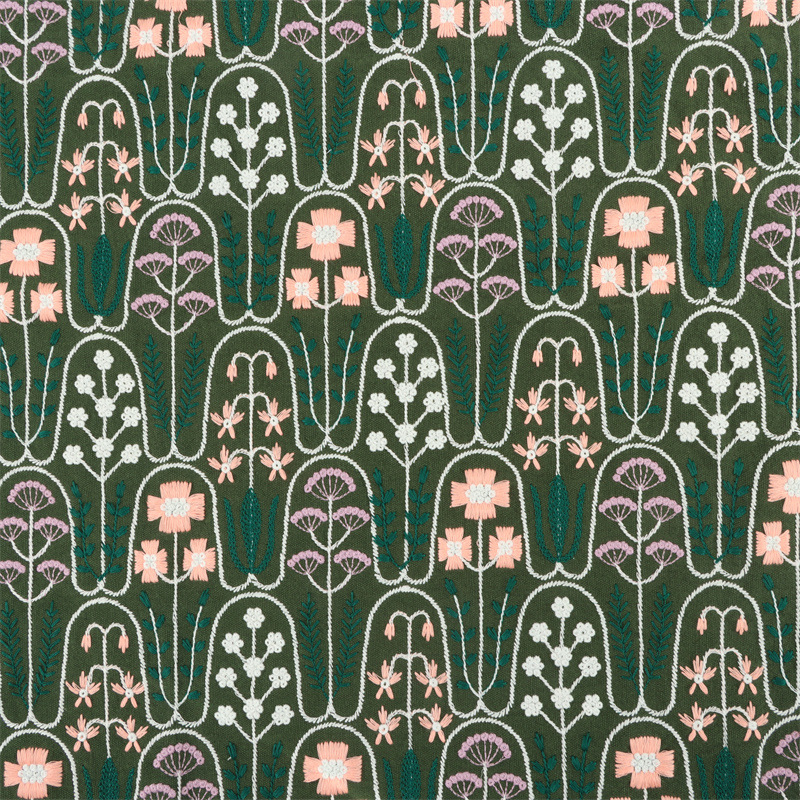 E21269-A-グリーン (ドア幅125cm、綿70%、麻30%)